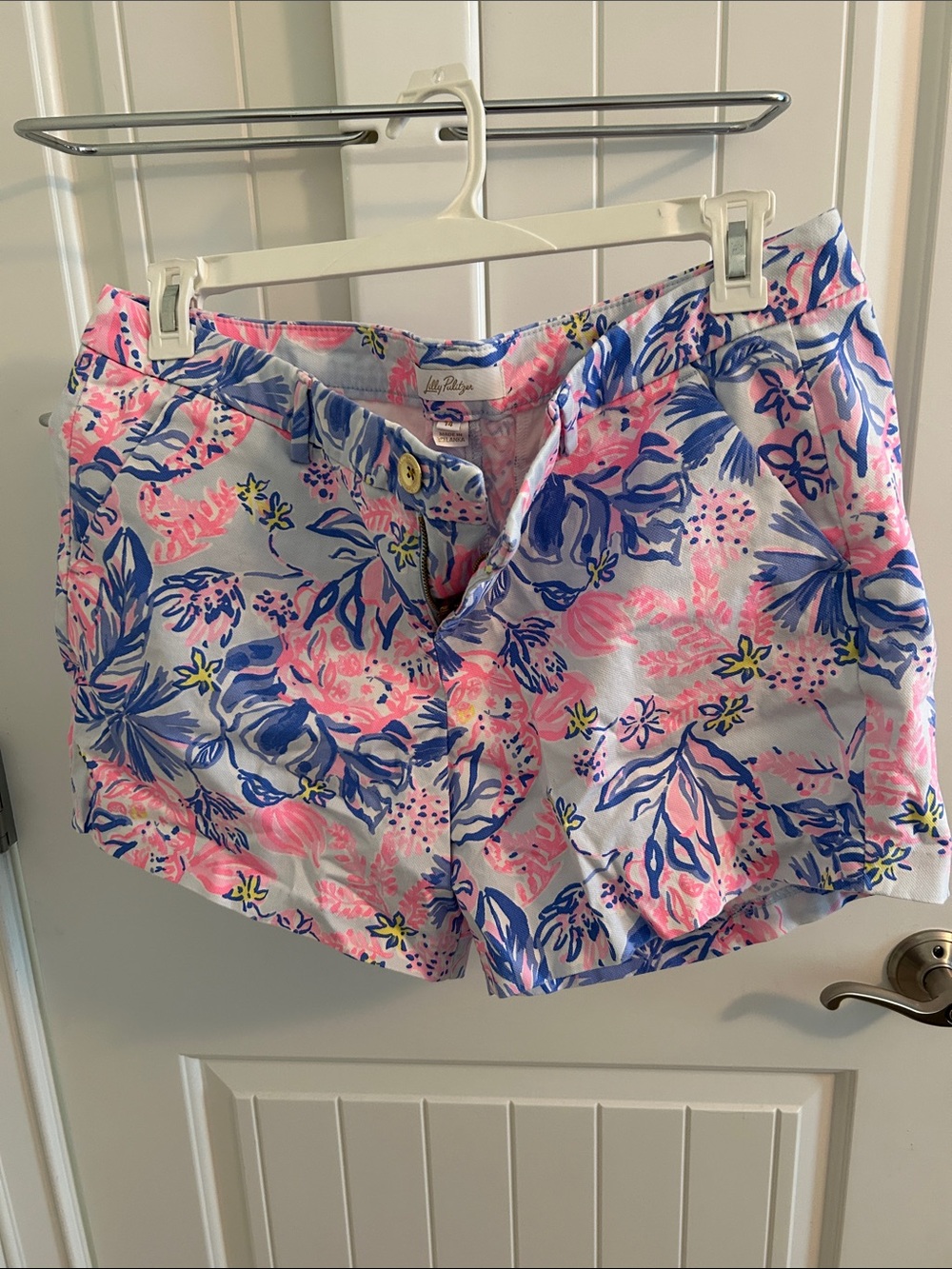 Lilly Pulitzer Pink, Blue & Yellow Floral Cotton Bermuda Shorts